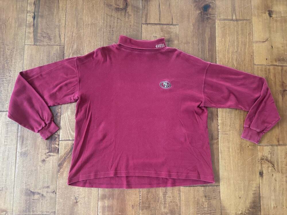 Vintage Lee Sport San Francisco 49ers Mock Neck Fleece Long Sleeve Shirt